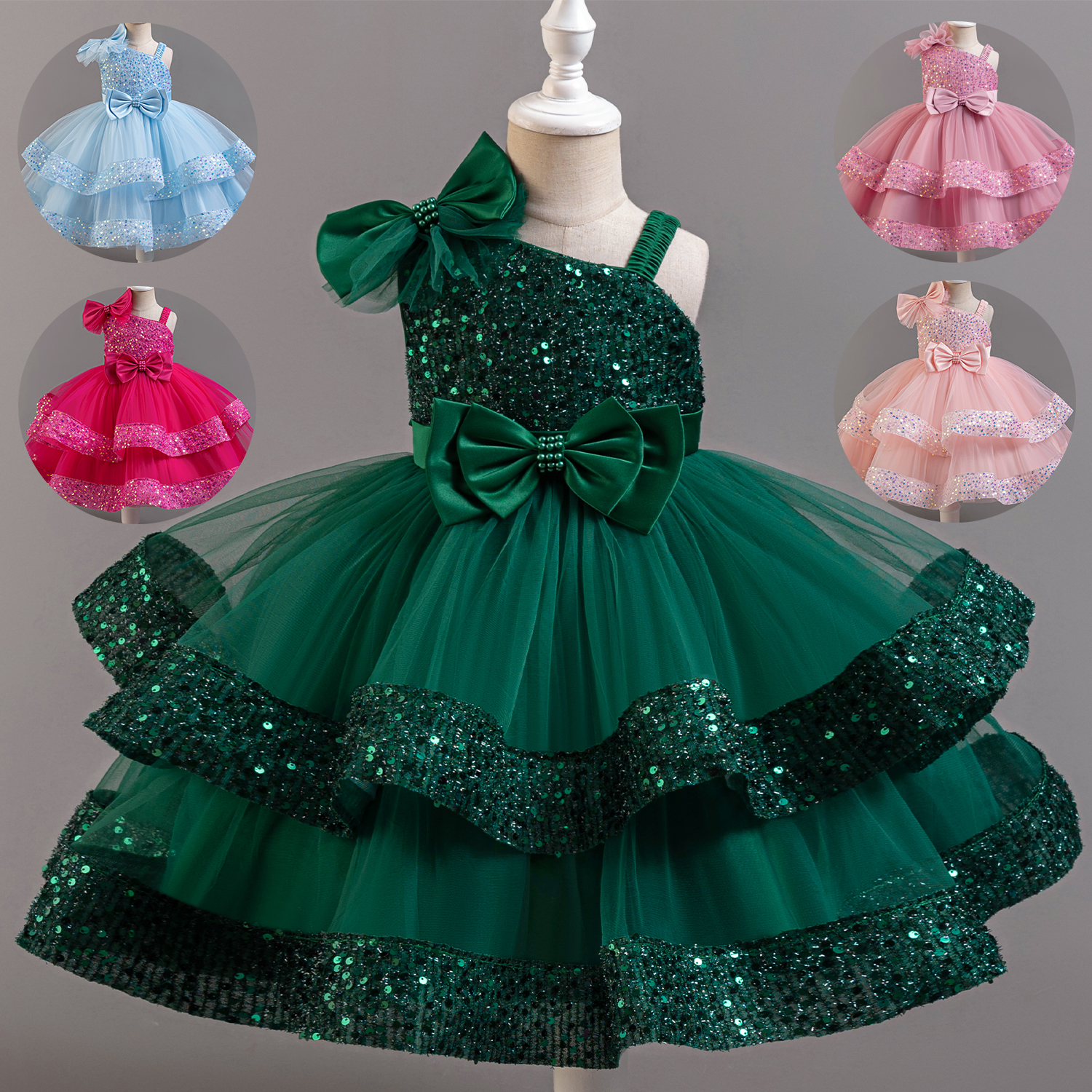Baby Xmas Clothing - Flower Princess Sequins Baby Wedding Christmas