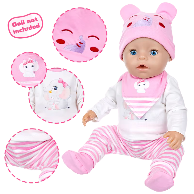 Baby Clothing Gift Set - Doll Clothes Set for 16-18Inch Newborn