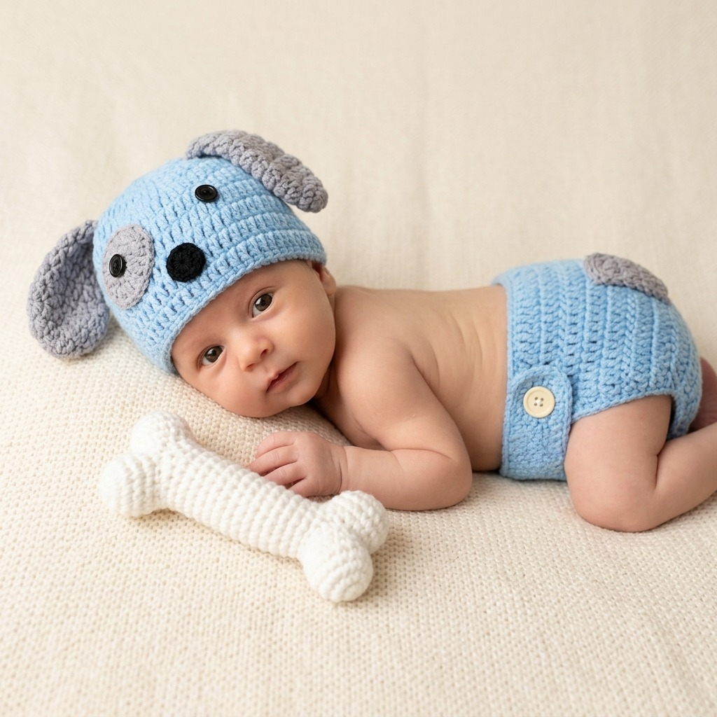 Baby Clothing Gift Set - Handmade Crochet Newborn Photography Props Cute