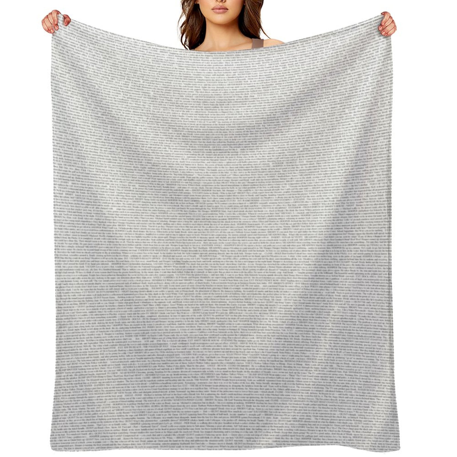 Fleece Sleep Bag - Jaws - Full Script Throw Blanket
