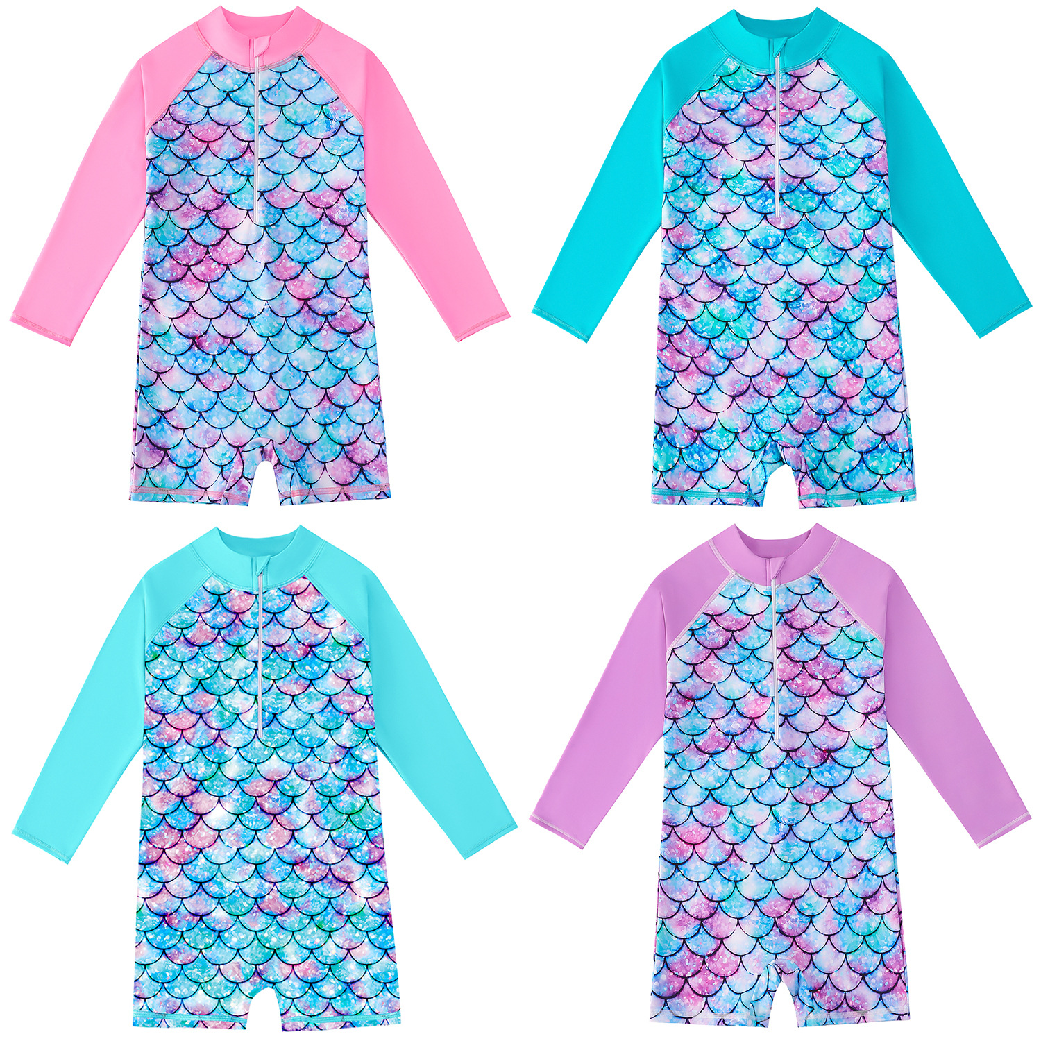 Baby Swimwear Uv - Kids Summer Swimsuit Long Sleeve Mermaid