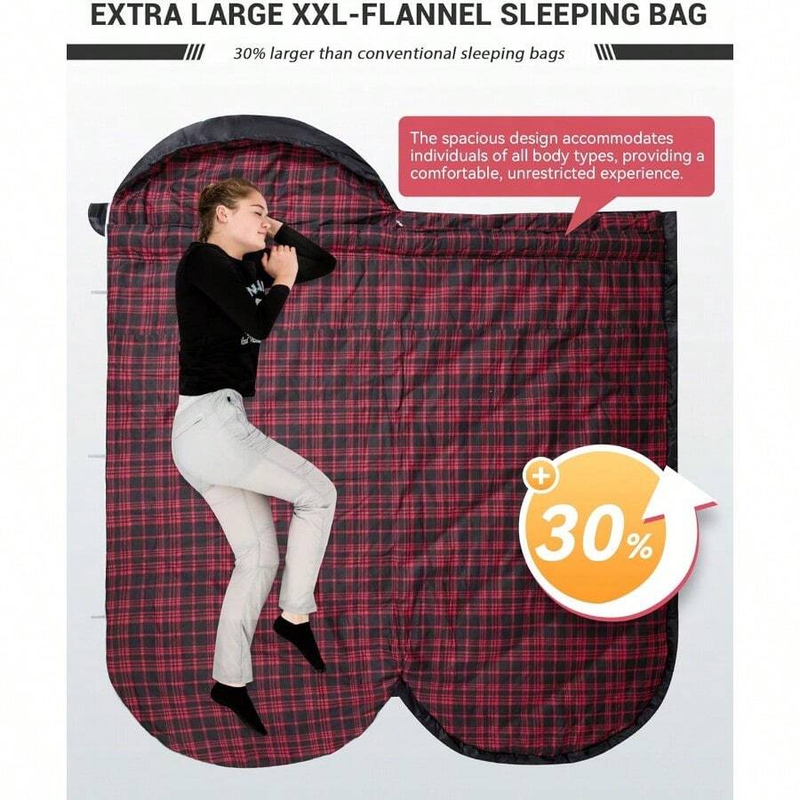 Fleece Sleep Bag - Extra Large XXL Flannel Sleeping Bag