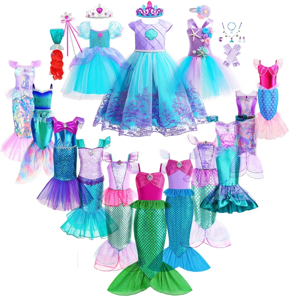 Mermaid Dress Girls Kids Cospl – Baby Q Clothing Bewertung und Preis
