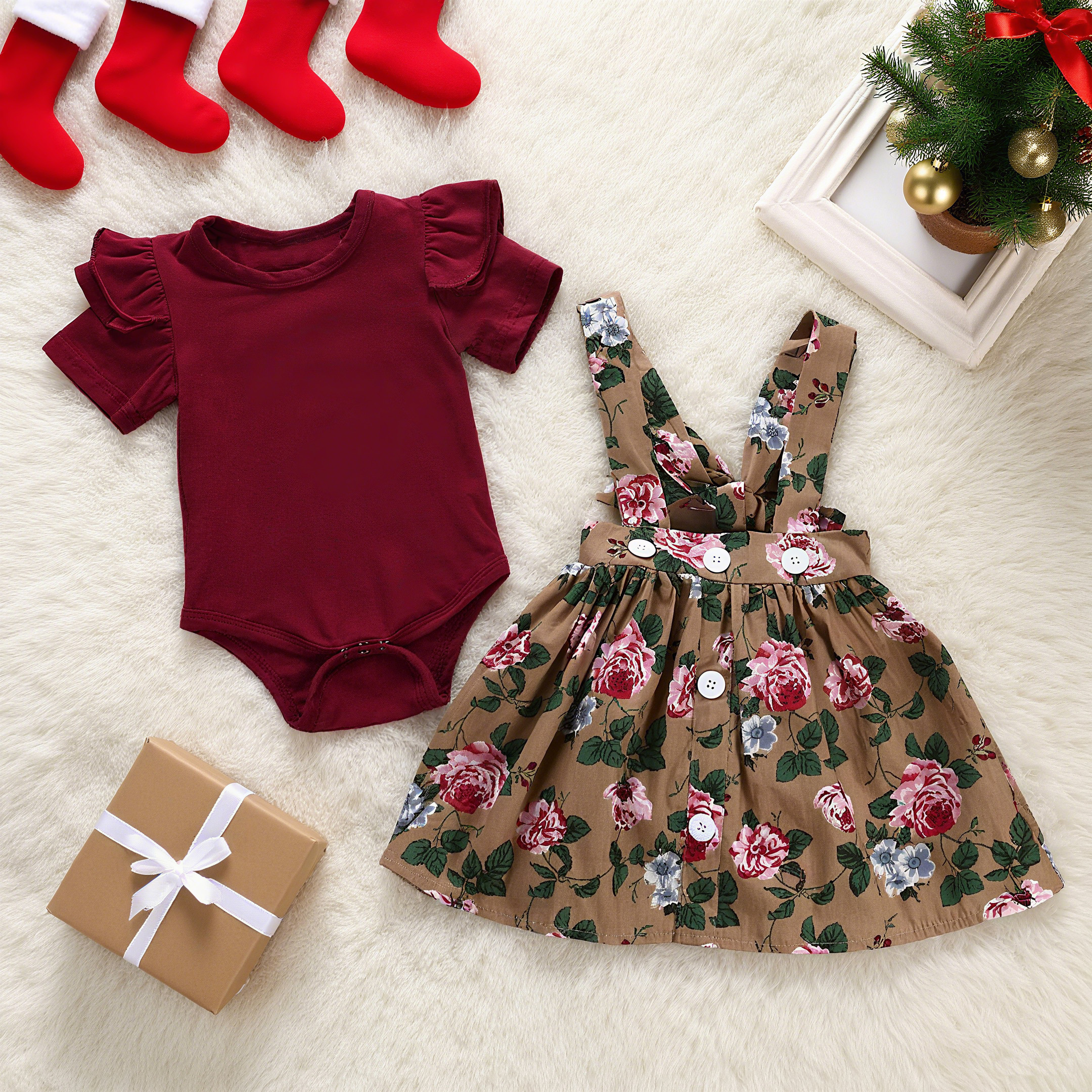 3PCS Newborn Baby Girl Christm – Baby Xmas Clothing Bewertung und Preis