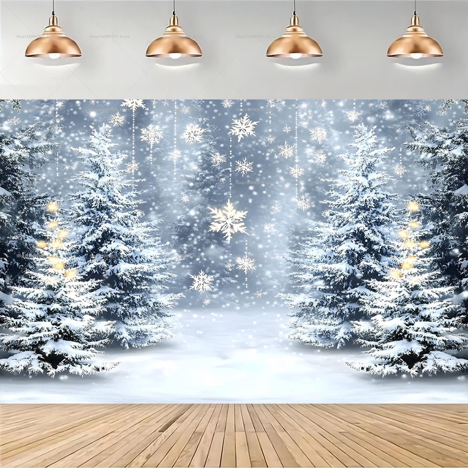 Snowy Forest Christmas Backdro – Baby Xmas Clothing Bewertung und Preis
