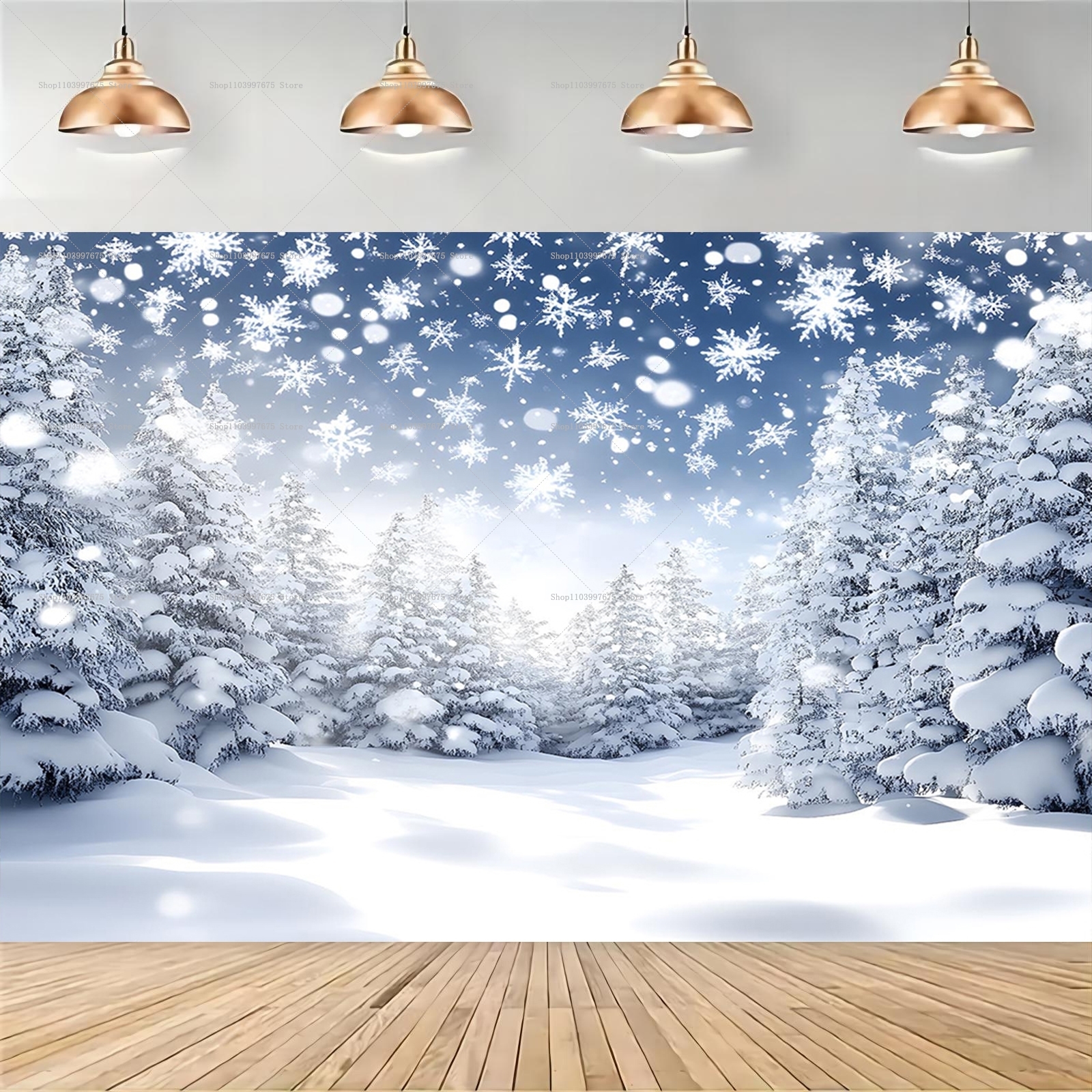 Snowy Forest Christmas Backdro – Baby Xmas Clothing Bewertung und Preis