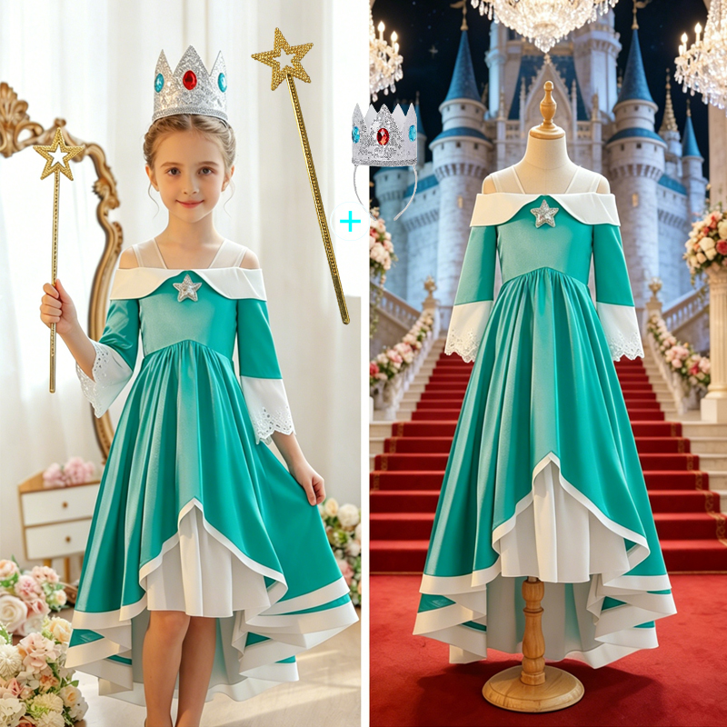 Princess Dress Girl's Off-shou – Baby Q Clothing Bewertung und Preis