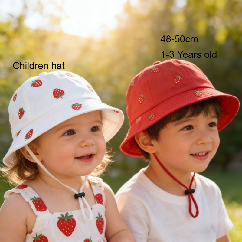Girl Fisherman Hat with Strawb – Baby Clothing For Girls Bewertung und Preis