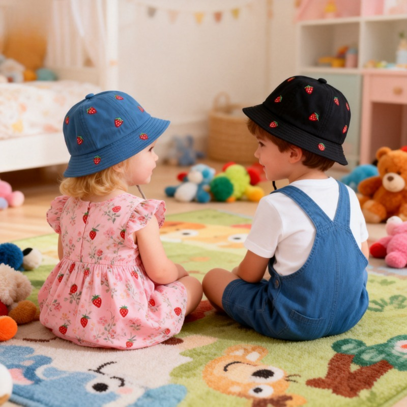 Girl Fisherman Hat with Strawb – Baby Clothing For Girls Bewertung und Preis