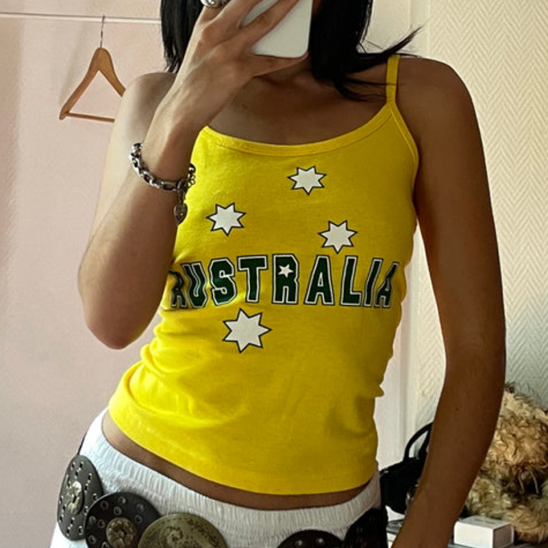 Yellow Printed Y2k Clothes Vin – Baby Yellow Clothing Women Bewertung und Preis
