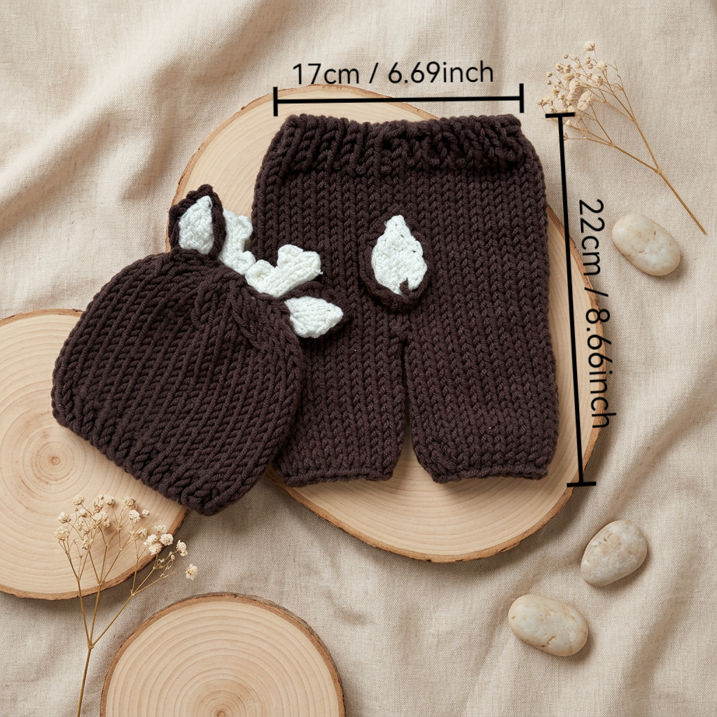 2Pcs Newborn Fawn Outfit Photo – Baby Hat Beanie Bewertung und Preis