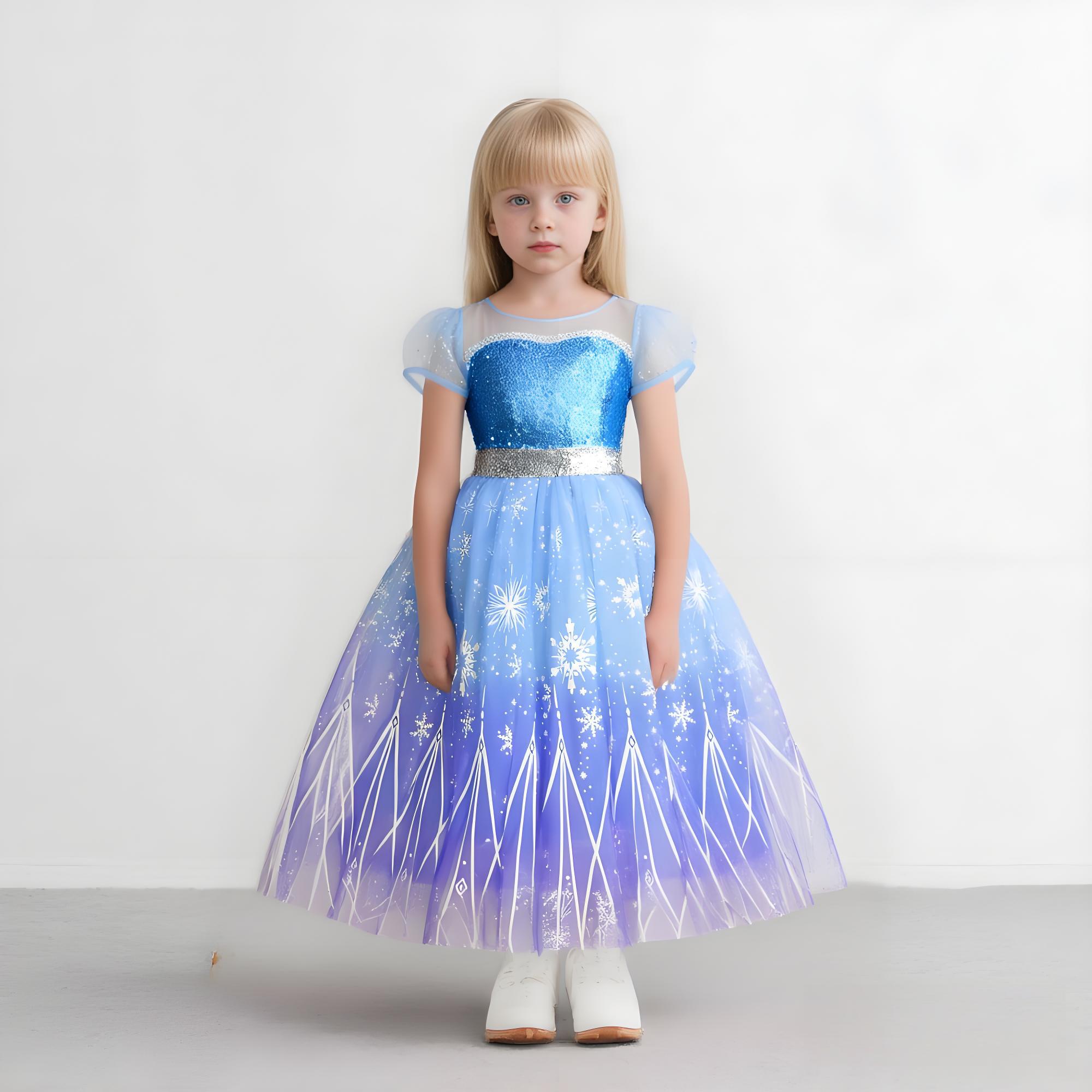 Elsa Girl Dresses Princess Cos – Baby Q Clothing Bewertung und Preis