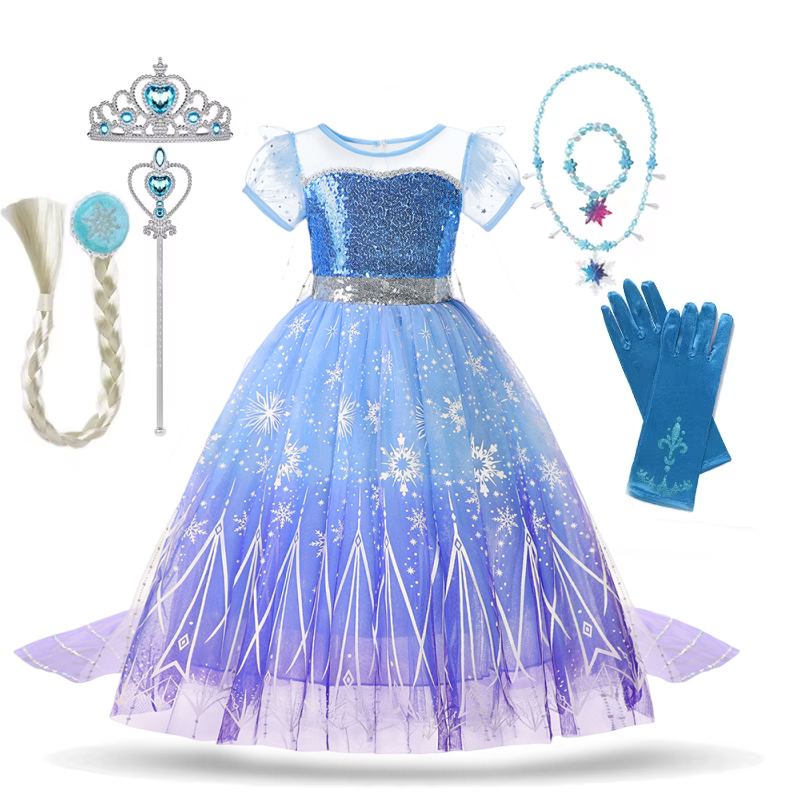 Elsa Girl Dresses Princess Cos – Baby Q Clothing Bewertung und Preis