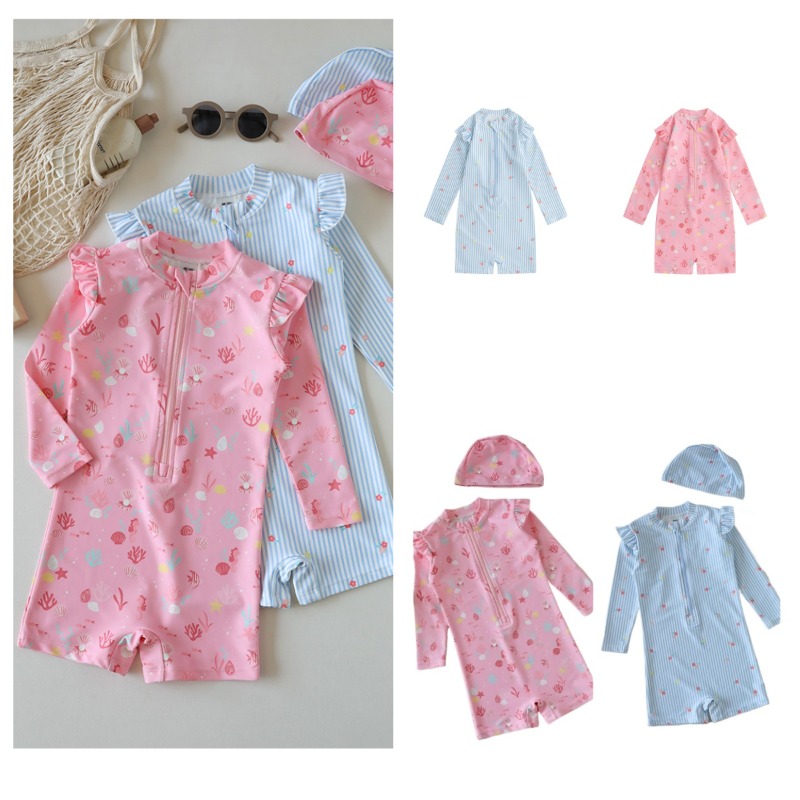 Toddler Kids Long Sleeve One-P – Baby Swimwear Uv Bewertung und Preis